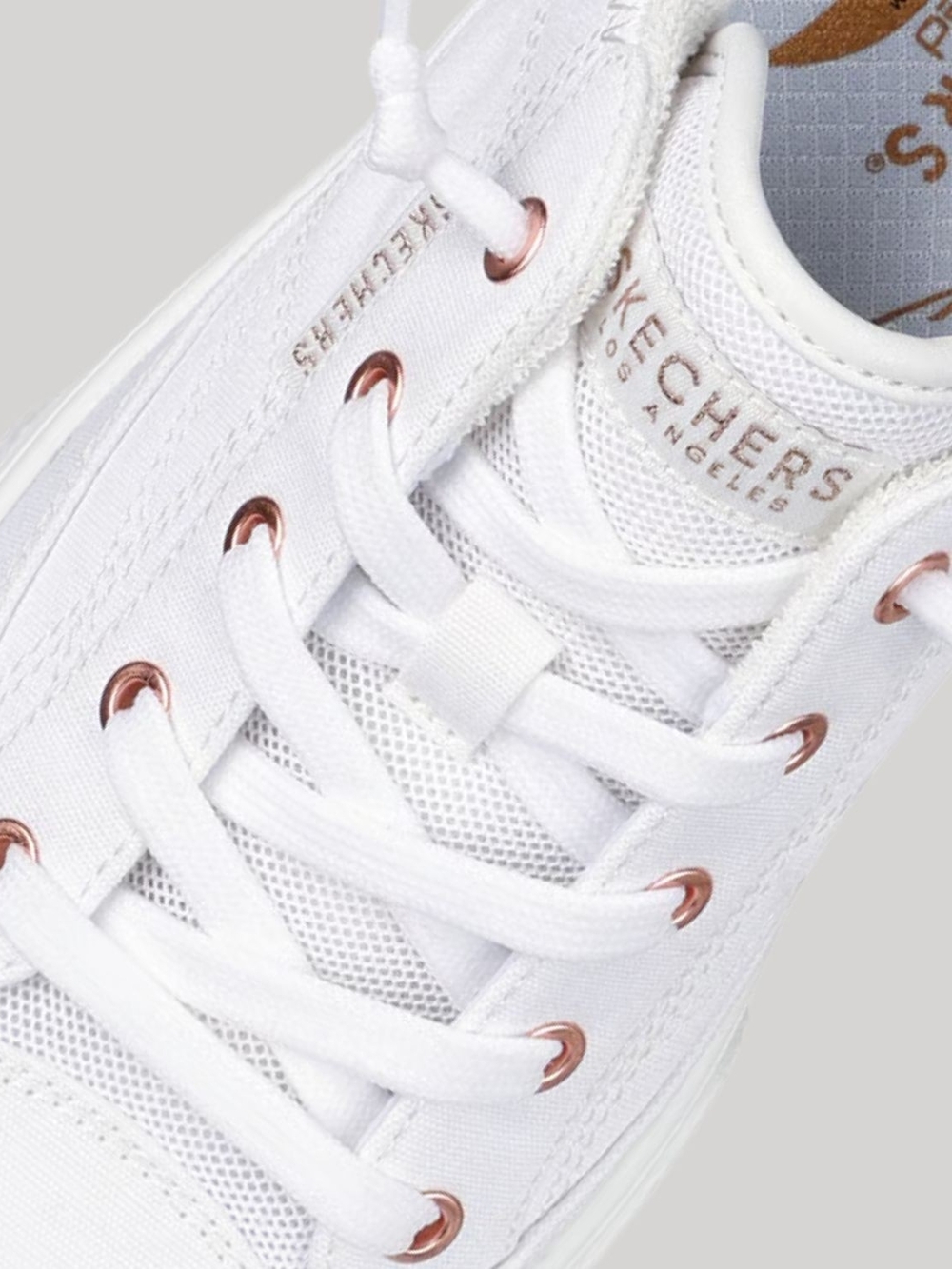 Skechers Women's White Low-Top Casual Sneakers - Picture 2 of 7